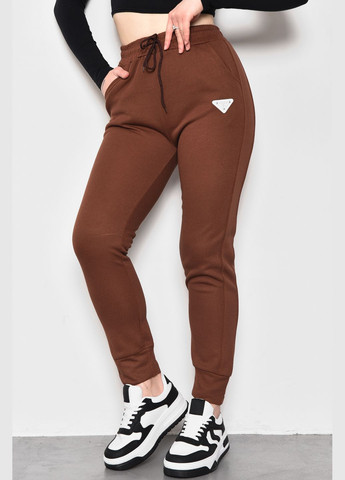Спортивні штани жіночі трикотажні коричневого кольору Let's Shop (279724156)