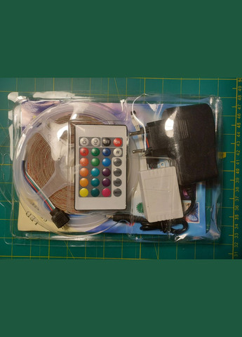 Світлодіодна стрічка 3528LED RGB 5 метрів у комплекті з RGB контролером + блок живлення + пульт BIOM (301085819)