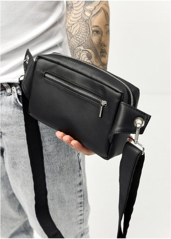 Чоловіча сумка бананка на пояс з екошкіри Чорний (945024616) Sambag (360965671)