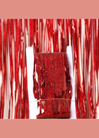 для фотозони з голограмою прикраса 245 см на 92 см червоний Jannet Дощик (316580366)