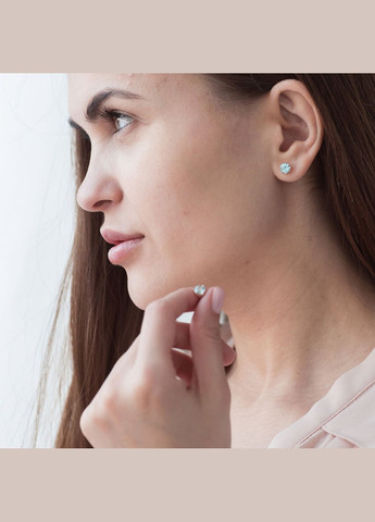 Золоті сережки-пусети з топазом с06308 Oniks (264024723)