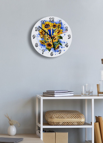 Часы настенные трезубец подсолнухи 1 круглый No Brand (328089265)