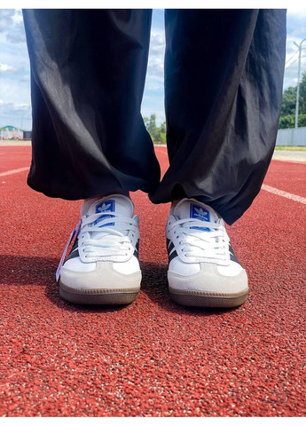 Черные демисезонные кроссовки мужские adidas samba og vegan low white black адидас самба No Brand
