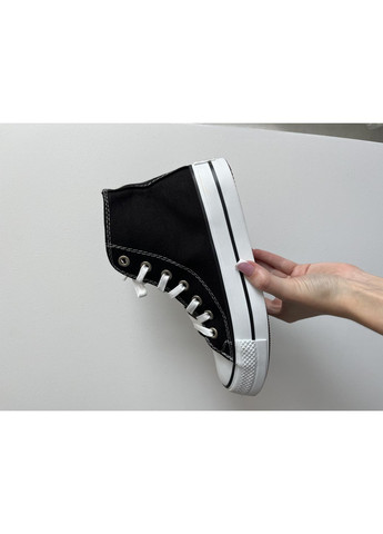 КЕДИ ЖІНОЧІ CONVERSE BLACK HIGH SOLE КОНВЕРС No Brand чорні демісезони (369387910)