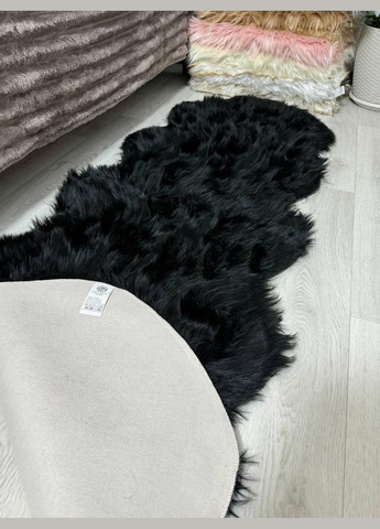 Килимок пухнастий зносостійкий з високим ворсом 60х180 см Чорний (П4К-polosa-002-08) No Brand (323160711)