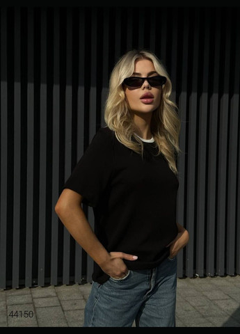 Футболка женская с акцентным воротником Liton - (303699290)