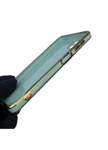 Чохол для Galaxy M32 4G (SM-M325F) глянцевий з кільцем MagSafe із золотою окантовкою на самсунг м32 4г бірюзовий gs1 Samsung (366227879)