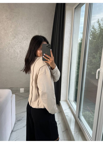 Бежевый женский свитшот FINO Mode без декора (359652251)