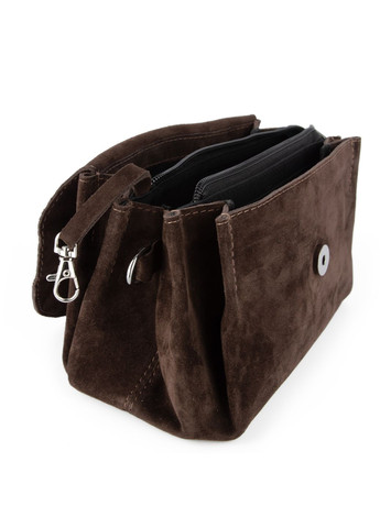 Сумка жіноча замшева коричнева Невада S502 кросбоді на 3 відділення HandyCover (346894073)