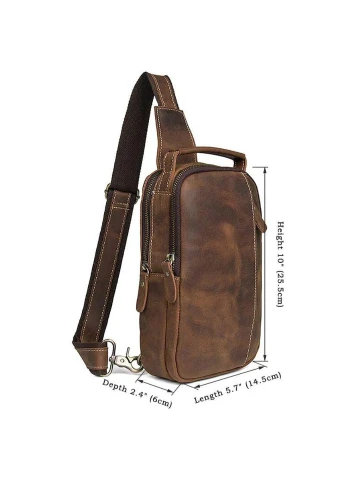 Рюкзак чоловічий JD4009B з натуральної шкіри Crazy Horse 15×25×7 см No Brand (400879631)