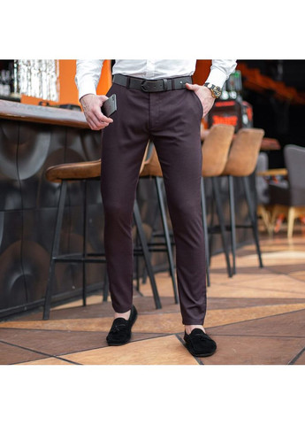 Бордовые демисезонные классические брюки Pobedov