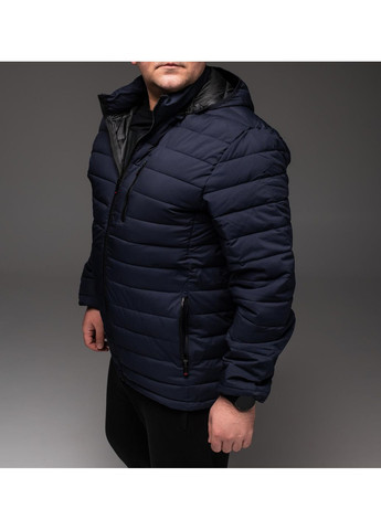 Синя демісезонна куртка чоловіча утеплена стьобана батал No Brand