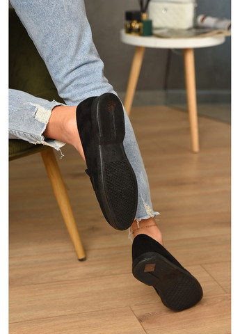 Let's Shop Туфлі-лофери жіночі чорного кольору лофери чорний з штучна замша, україна — демісезон (354180717)