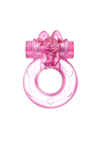 Кільце ерекційне з вібрацією bunny, рожеве, 1.5 см Baile (298050744)