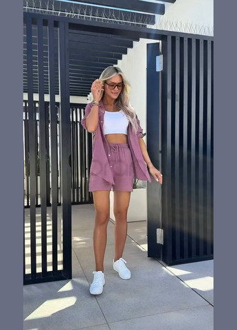 Костюм трійка топ, шорти та сорочка Adelante (323632797)