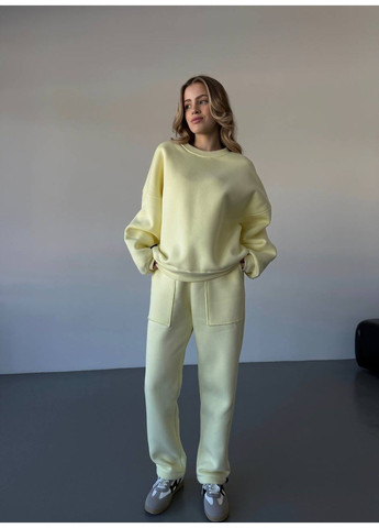 Теплий жiночий костюм жовтого кольору 35624 Fashion (366074736)