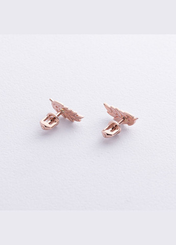 Серьги - пусеты Колоски пшеницы в красном золоте с08752 Oniks (267404465)