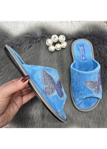 Голубые тапочки домашние Белста