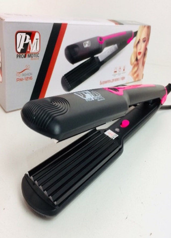 Професійна плойка гофре для волосся PM 1216 з керамічним покриттям Чорний Promotec (305057670)