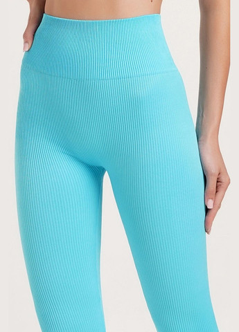 Светло-голубые демисезонные леггинсы в рубчик с пуш-ап Giulia