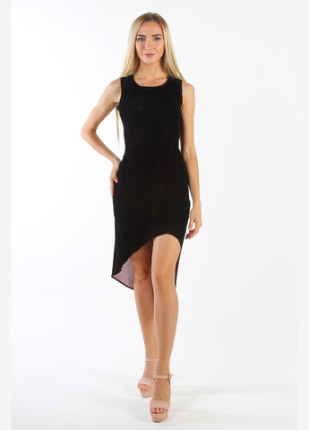 Черное откровенный летнее платье без рукавов nn-381 черный платье-комбинация Number Nine