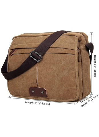 Чоловіча текстильна сумка через плече з відділенням для ноутбука у вінтажному коричневому стилі (sku_14445) No Brand (328922396)
