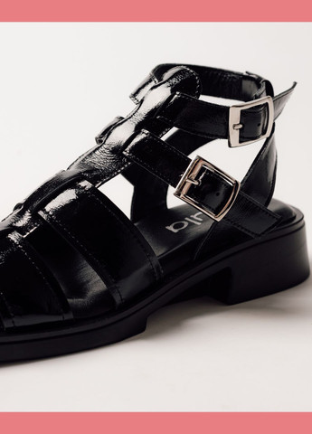 Босоніжки на підборах чорні лакова шкіра. Krula (326830533)