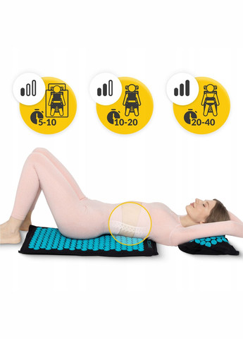 Коврик акупунктурный с подушкой Eco Mat Аппликатор Кузнецова Black/Blue () 4FIZJO P-5907739316684 (275653877)