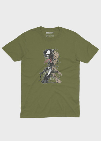 Хаки (оливковая) мужская футболка с принтом супервора - веном (ts001-1-hgr-006-013-024) Modno