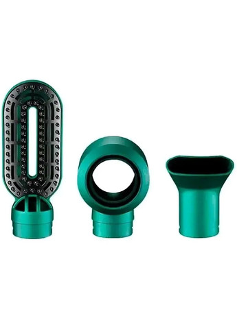 Фен щетка выпрямитель для сушки укладки волос с защитой от перегрева насадками 4 штуки 1000 Вт (480122-Prob) Зеленый Unbranded (329819942)