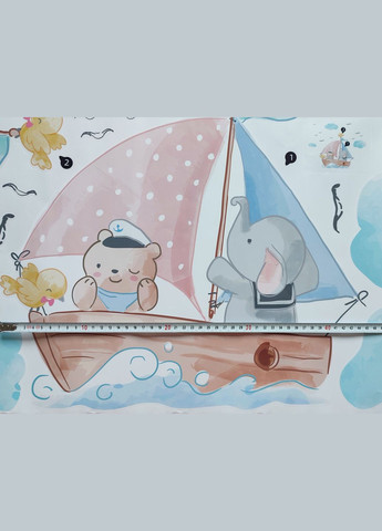 Наклейка на стену Звери на корабле (лист 40 х 60 см) Б1315 BRUP (302241696)