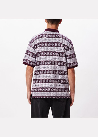Бордовая футболка-поло Obey Unity Jacquard Flower Polo 131090068