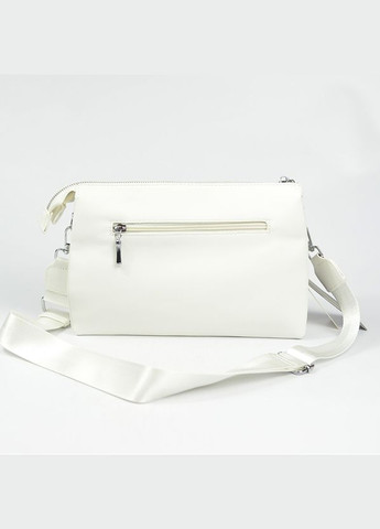 Белая женская вместительная сумка клатч на молнии через плечо с тремя отделениями No Brand (279830273)