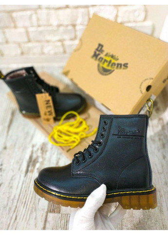 Черные зимние ботинки мужские dr. martens 1460 black 11822006 доктор мартинс (мех) берцы No Brand