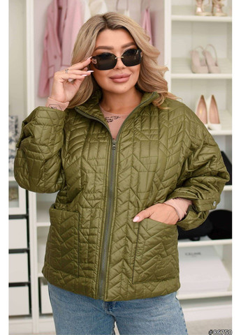 Оливковая (хаки) демисезонная курточка стеганая универсальная яркая. куртка-пальто DK/DL Мода без кордонів