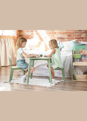 Дитячий столик і два стільчика для дітей 4-7 років Зелений Tatoy (292867417)