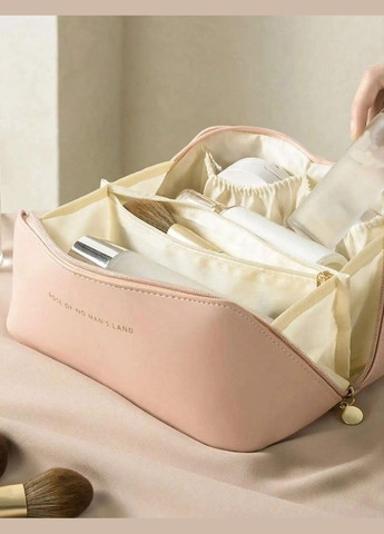 Косметичка из искусственной кожи, дорожный органайзер для косметики Пудровая No Brand (296193731)