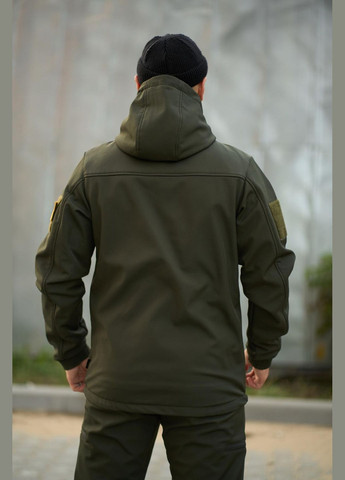 Оливковая (хаки) демисезонная мужская куртка No Brand