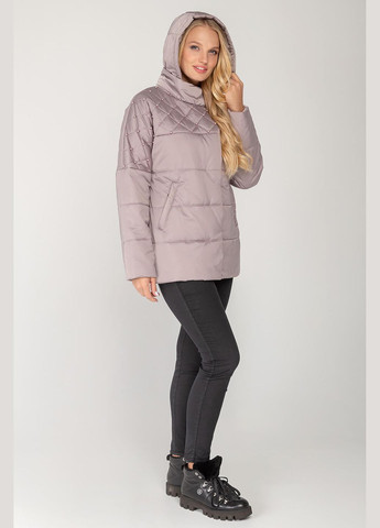 Бежева демісезонна куртка бусинка (01119-brown52) MioRichi