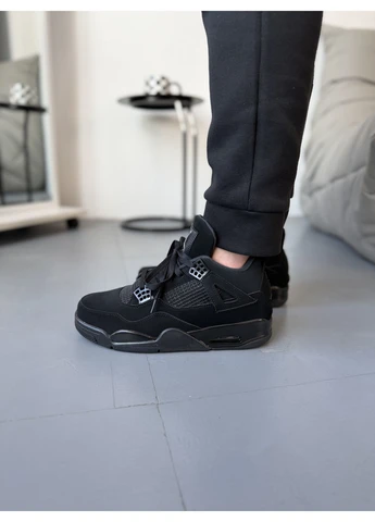 Черные летние кроссовки nike 4 retro black cat найк аир ретро No Brand