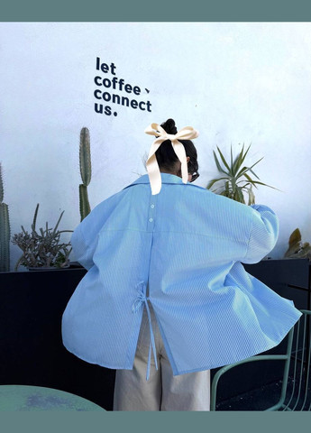 Голубой кэжуал рубашка розы Adelante с длинным рукавом