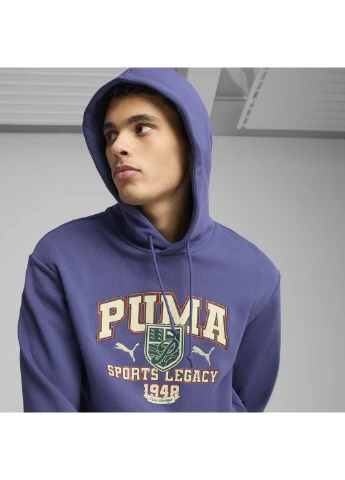 Синій худі sports legacy graphic hoodie men Puma однотонний (336349874)