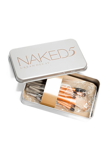Набор кисточек для макияжа Naked3 из 12 инструментов в металлическом футляре. No Brand (302722632)