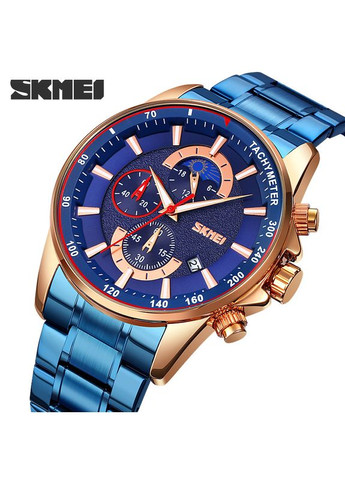 Годинник 9250RGBU Rose Gold-Blue кварцовий чоловічий з хронографом та календарем стильний наручний годинник ProDobro (367264838)