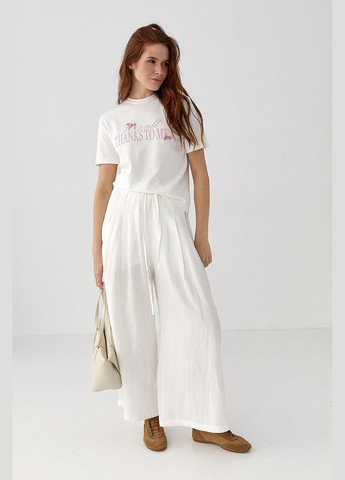 Футболка з написом та бантами Lurex - (333339876)