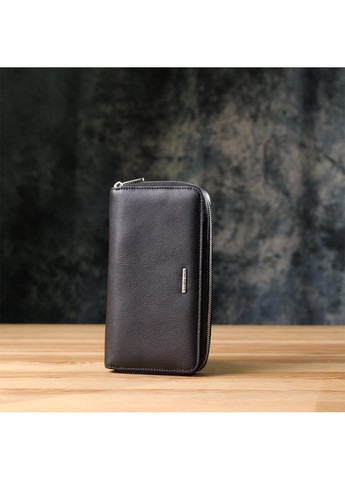 Практичний жіночий гаманець на одне відділення із зернистої натуральної шкіри 20863_1 (3622 nero) Чорний Tony Perotti (362417502)