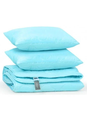 Одеяло Набор хлопковый №1709 Eco Light BLue Одеяло 140х205 + подушк (2200002656238) Mirson (390936533)