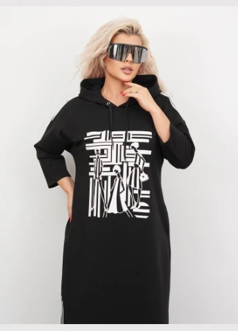 Черное женское платье с накатом цвет черный New Trend