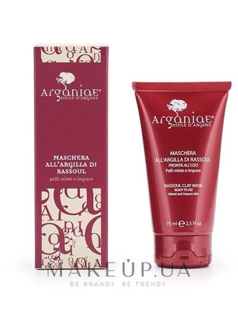 Детокс-маска с глиной для лица, тела и волос Huile D'Argane Rhassoul Clay Mask 75ml. Arganiae (368653602)