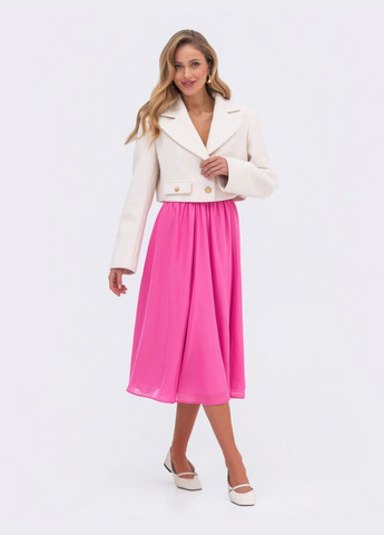 Розовая юбка-миди розового цвета из шифона Dressa